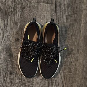 Sorel Kinetic Impact Lace Sneakers - Black with Yellow and Pink - Size 7.5